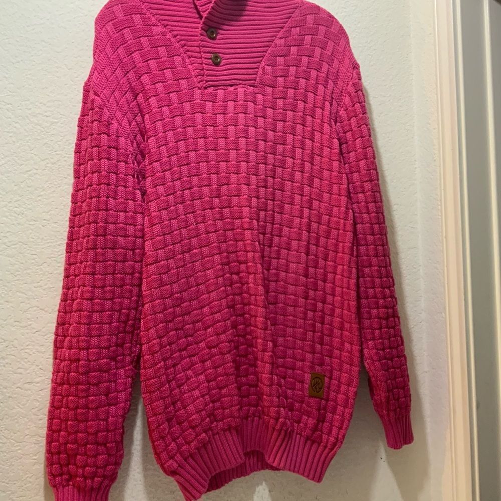 New Manfinity Solid Cable Knit Sweater Size Xl View 3